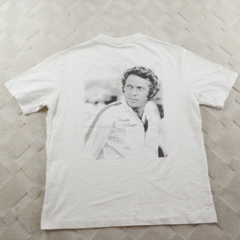 Zara Steve McQeen T-Shirt Mens Small White Graphic Print Spellout